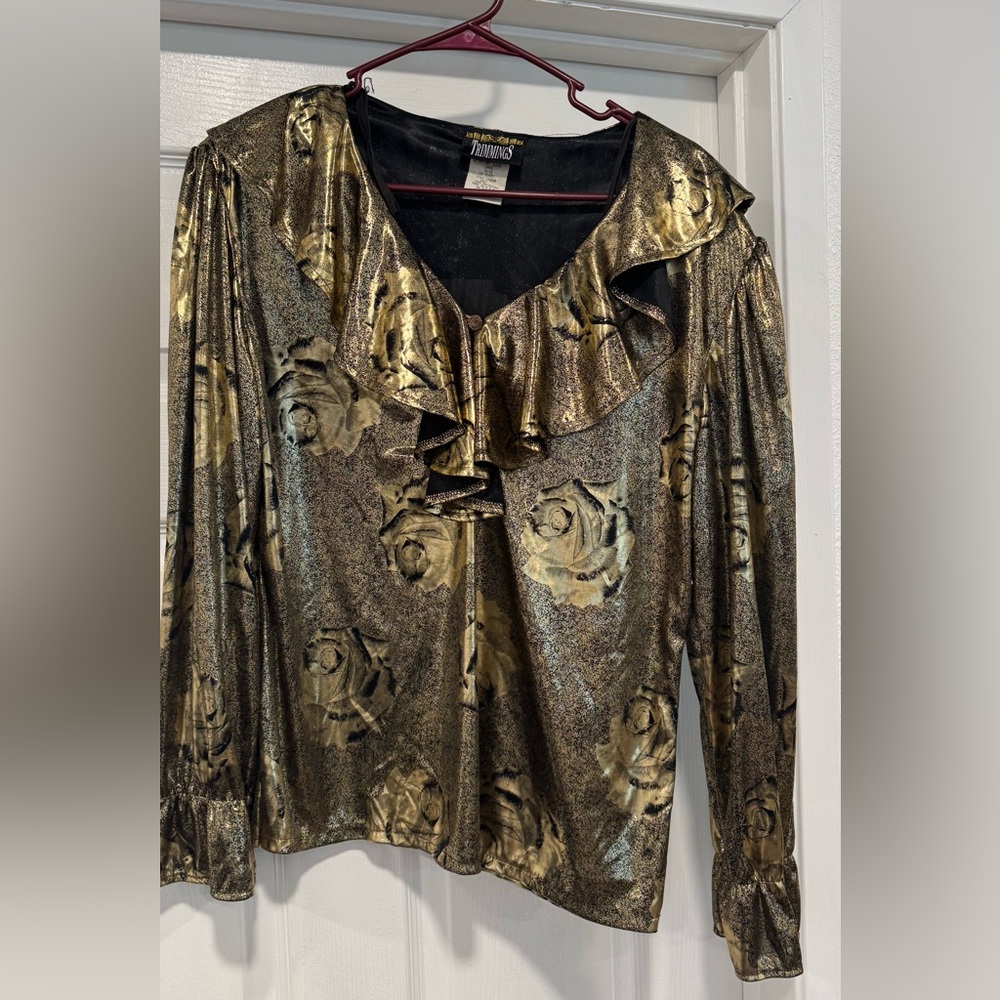 Elegant Gold Floral Women's Blouse
